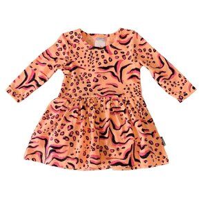 BONDS Tiger Dress Bodysuit Baby Girls 0-3 000 Orange Cat Print Wondersuit NWOT